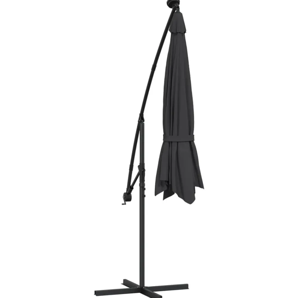 Maison Exclusive - Parasol de jardin en porte-à-faux et lumières led mât en acier Sale