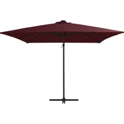Maison Exclusive Parasols, Voiles D’Ombrage | - Parasol de jardin en porte-à-faux lumières led mât en aluminium