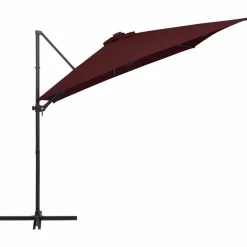 Maison Exclusive Parasols, Voiles D’Ombrage | - Parasol de jardin en porte-à-faux lumières led mât en aluminium