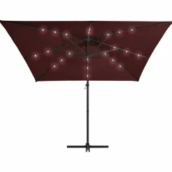 Maison Exclusive Parasols, Voiles D’Ombrage | - Parasol de jardin en porte-à-faux lumières led mât en aluminium