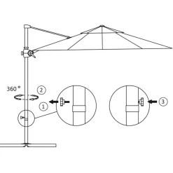 Maison Exclusive Parasols, Voiles D’Ombrage | - Parasol de jardin en porte-à-faux avec mât en acier taupe