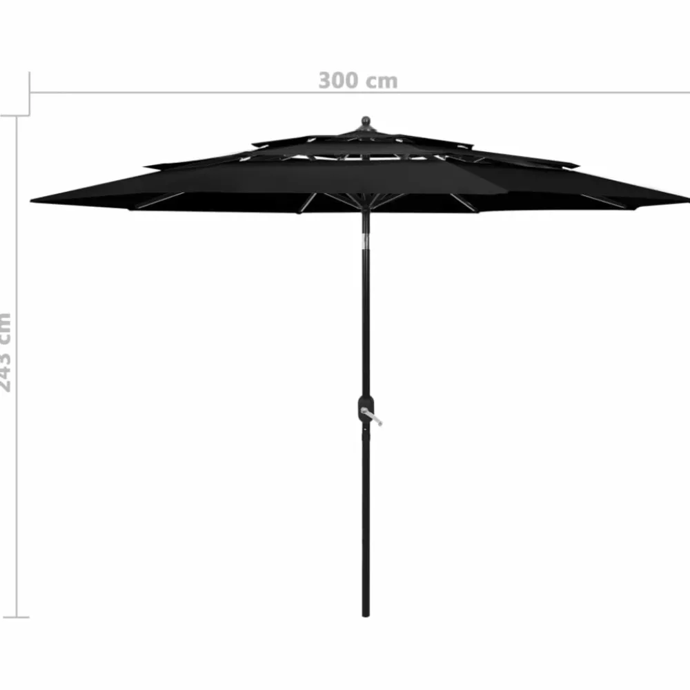 Maison Exclusive Parasols, Voiles D’Ombrage | - Parasol de jardin avec mât en acier marron 288x288x225 cm