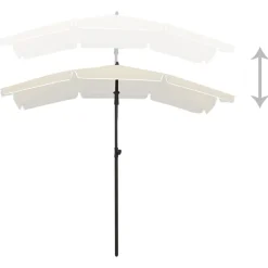 Maison Exclusive Parasols, Voiles D’Ombrage | - Parasol de jardin avec mât 200x130 cm sable