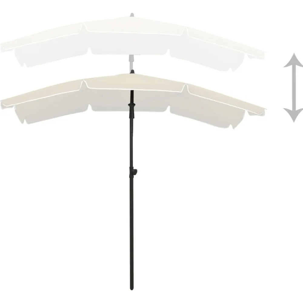 Maison Exclusive Parasols, Voiles D’Ombrage | - Parasol de jardin avec mât 200x130 cm sable