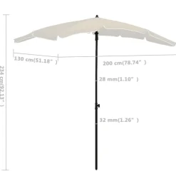 Maison Exclusive Parasols, Voiles D’Ombrage | - Parasol de jardin avec mât 200x130 cm sable