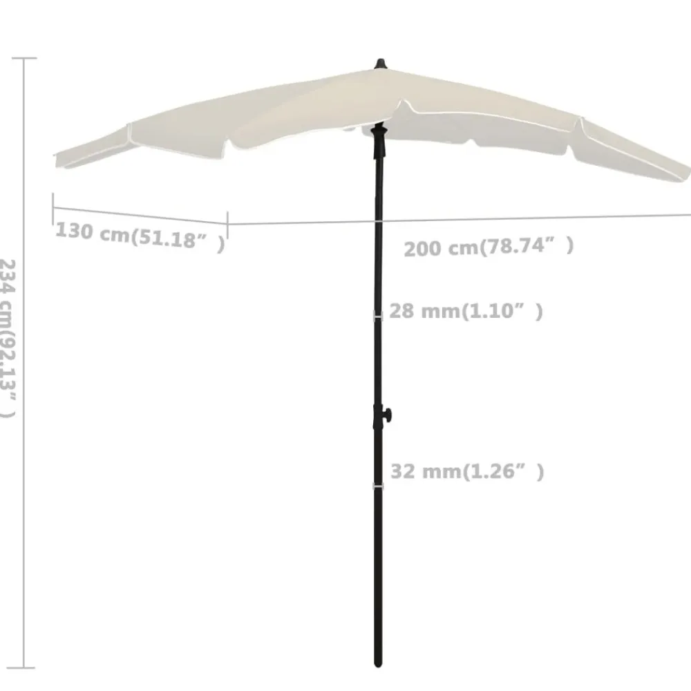 Maison Exclusive Parasols, Voiles D’Ombrage | - Parasol de jardin avec mât 200x130 cm sable
