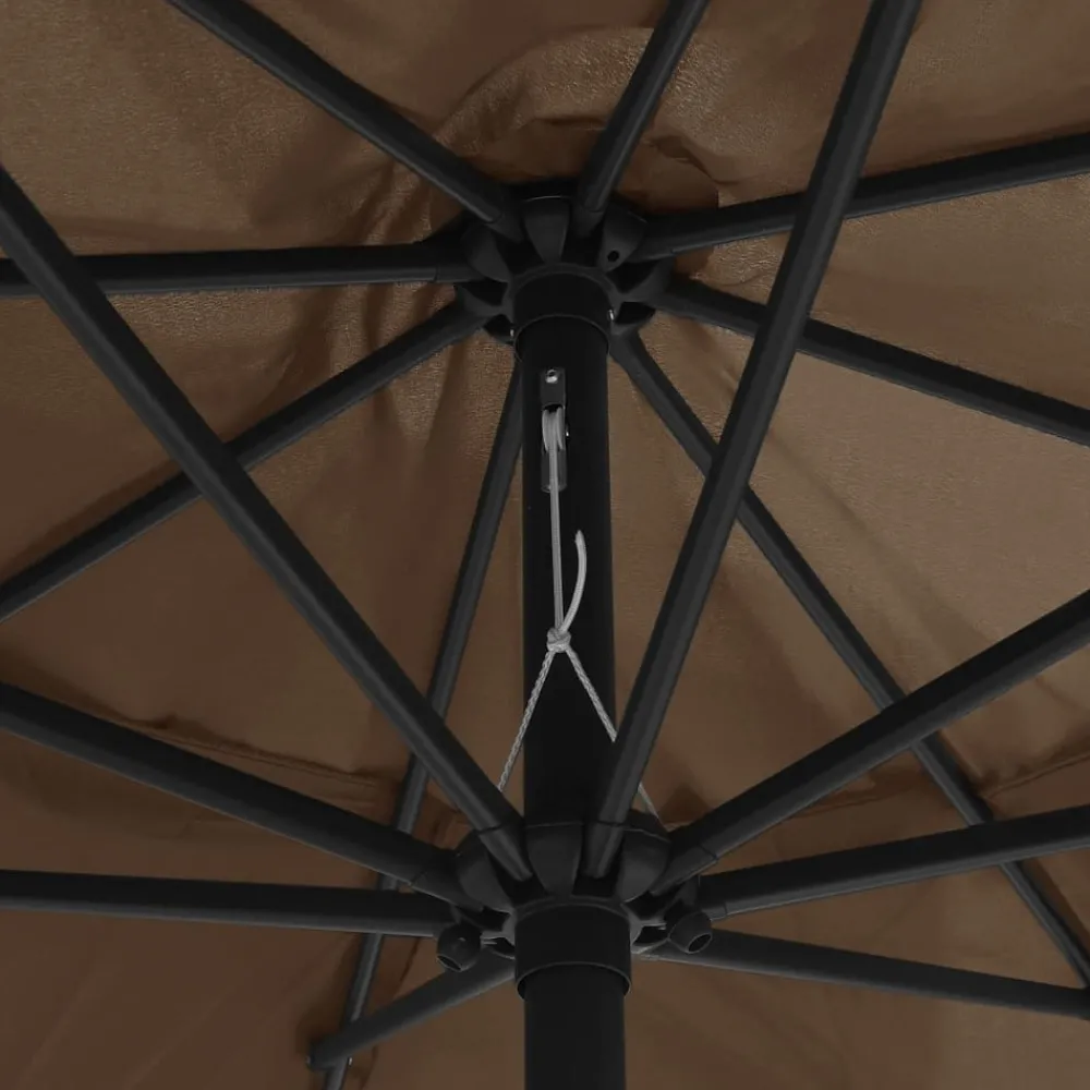 Maison Exclusive - Parasol de jardin avec mât en métal 390 cm taupe Online