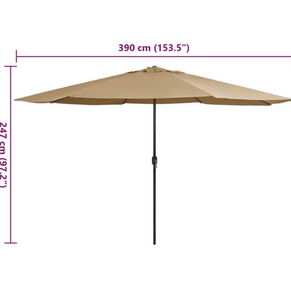Maison Exclusive - Parasol de jardin avec mât en métal 390 cm taupe Online