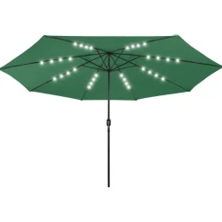 Maison Exclusive Parasols, Voiles D’Ombrage | - Parasol de jardin en porte-à-faux avec lumières led terre cuite