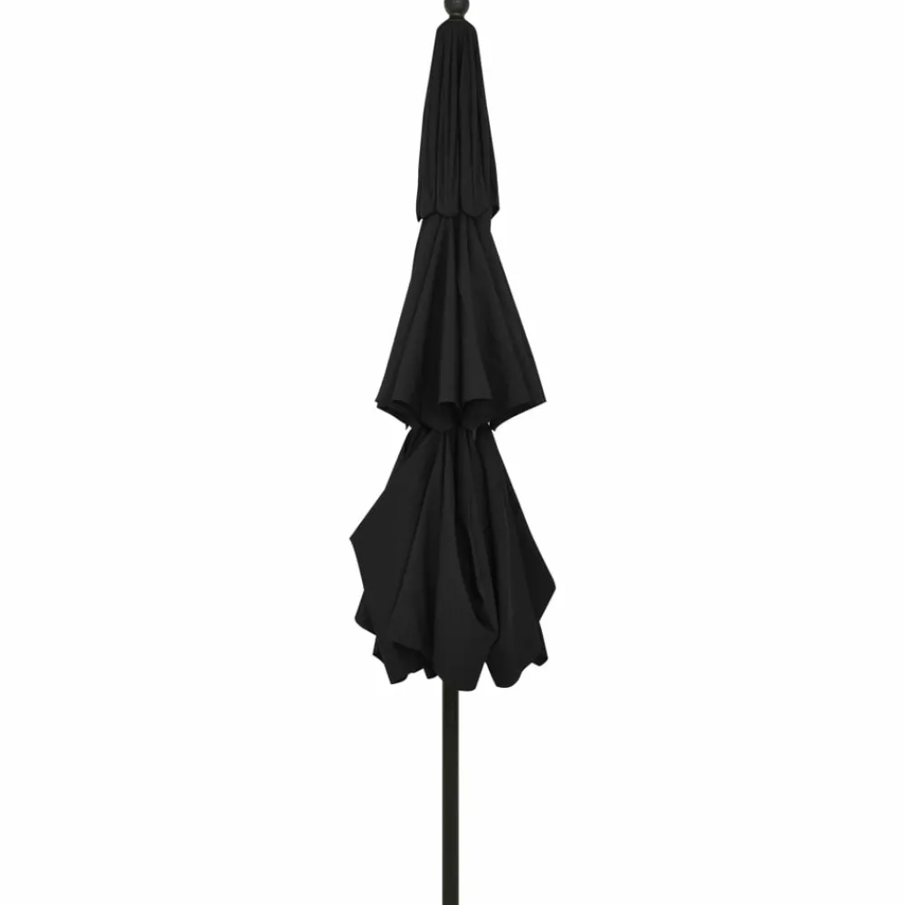 Maison Exclusive - Parasol de jardin à 3 niveaux avec mât en aluminium noir 3,5 m Discount