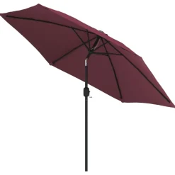 Maison Exclusive Parasols, Voiles D’Ombrage | - Parasol de jardin en porte-à-faux et lumières led mât en acier
