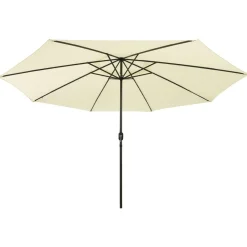 Maison Exclusive Parasols, Voiles D’Ombrage | - Parasol de jardin avec lumières led et mât en métal 400cm sable