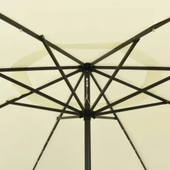 Maison Exclusive Parasols, Voiles D’Ombrage | - Parasol de jardin avec lumières led et mât en métal 400cm sable