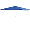Maison Exclusive Parasols, Voiles D’Ombrage | - Parasol de jardin avec mât en métal 390 cm bleu azuré