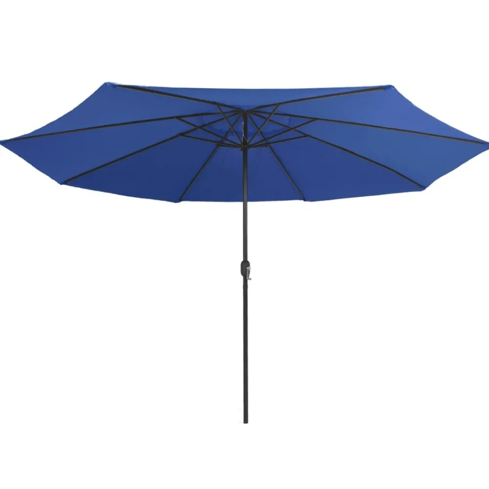 Maison Exclusive Parasols, Voiles D’Ombrage | - Parasol de jardin avec mât en métal 390 cm bleu azuré