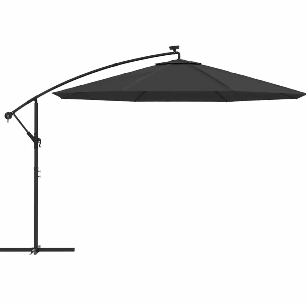 Maison Exclusive - Parasol de jardin en porte-à-faux avec lumières led noir 350 cm Outlet