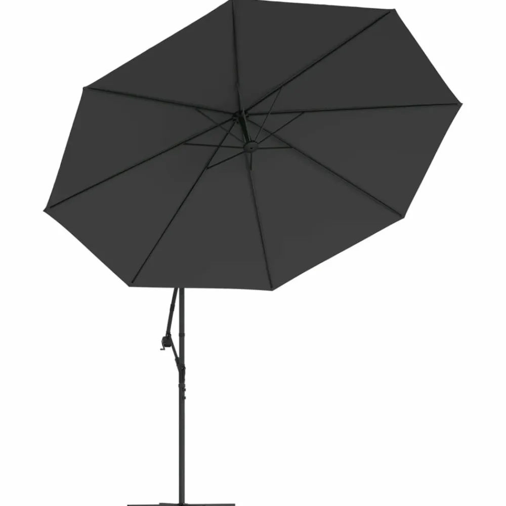 Maison Exclusive - Parasol de jardin en porte-à-faux avec lumières led noir 350 cm Outlet