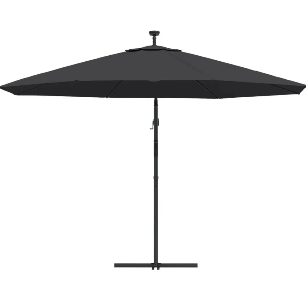 Maison Exclusive - Parasol de jardin en porte-à-faux avec lumières led noir 350 cm Outlet
