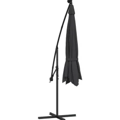 Maison Exclusive - Parasol de jardin en porte-à-faux avec lumières led noir 350 cm Outlet