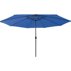 Maison Exclusive Parasols, Voiles D’Ombrage | - Parasol de jardin avec lumières led et mât en métal 400 cm noir