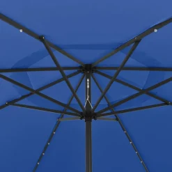 Maison Exclusive Parasols, Voiles D’Ombrage | - Parasol de jardin avec lumières led et mât en métal 400 cm noir