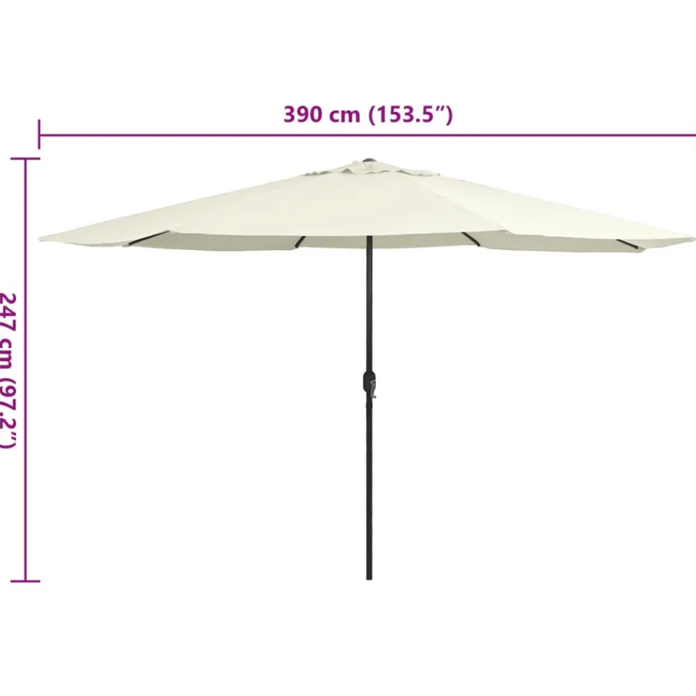 Maison Exclusive Parasols, Voiles D’Ombrage | - Parasol de jardin avec mât en métal 390 cm rouge bordeaux