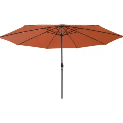 Maison Exclusive Parasols, Voiles D’Ombrage | - Parasol de jardin avec lumières led et mât en métal terre cuite