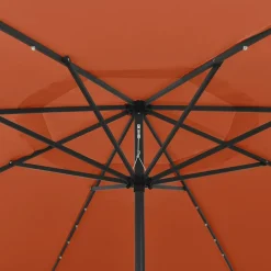Maison Exclusive Parasols, Voiles D’Ombrage | - Parasol de jardin avec lumières led et mât en métal terre cuite