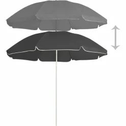 Maison Exclusive Parasols, Voiles D’Ombrage | - Parasol de jardin à 3 niveaux avec mât en aluminium anthracite
