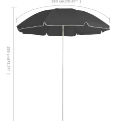 Maison Exclusive Parasols, Voiles D’Ombrage | - Parasol de jardin à 3 niveaux avec mât en aluminium anthracite
