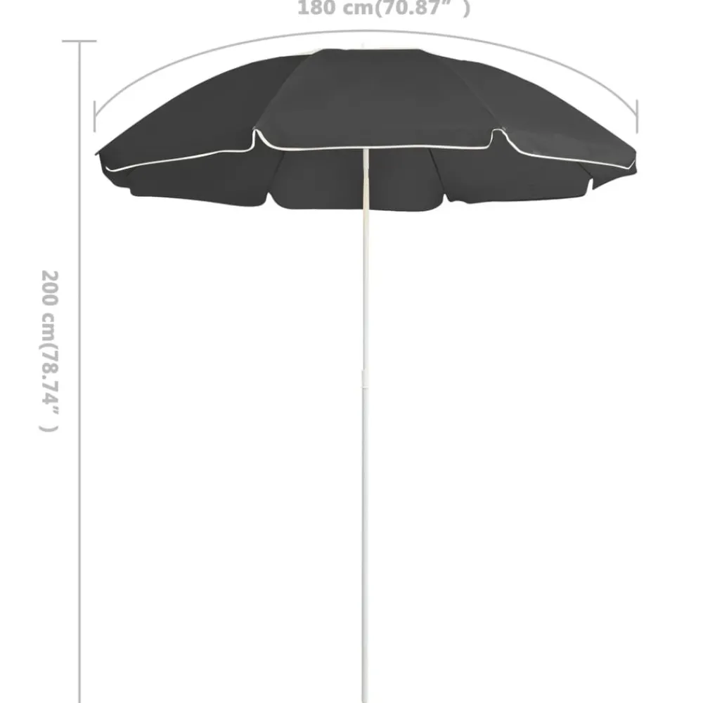 Maison Exclusive Parasols, Voiles D’Ombrage | - Parasol de jardin à 3 niveaux avec mât en aluminium anthracite