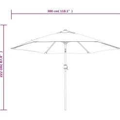 Maison Exclusive Parasols, Voiles D’Ombrage | - Parasol de jardin en porte-à-feux et lumières led mât en métal