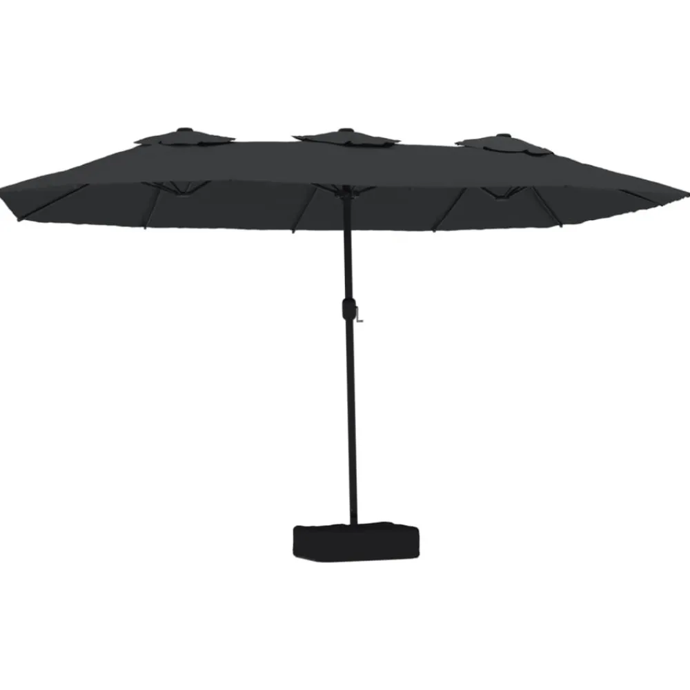 Maison Exclusive - Parasol de jardin à double tête avec led noir 449x265 cm Discount
