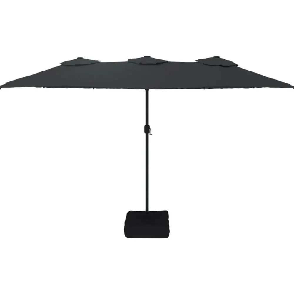 Maison Exclusive - Parasol de jardin à double tête avec led noir 449x265 cm Discount