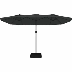 Maison Exclusive - Parasol de jardin à double tête avec led noir 449x265 cm Discount