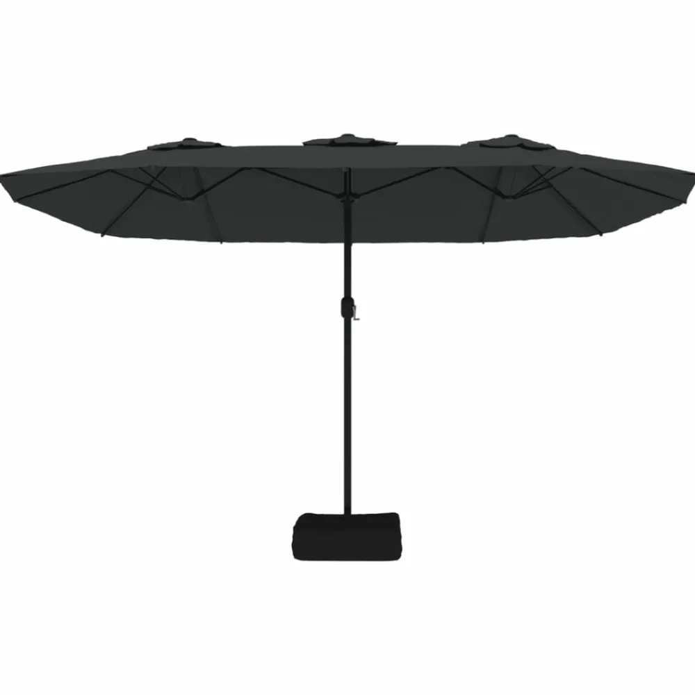 Maison Exclusive - Parasol de jardin à double tête avec led noir 449x265 cm Discount