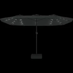 Maison Exclusive - Parasol de jardin à double tête avec led noir 449x265 cm Discount