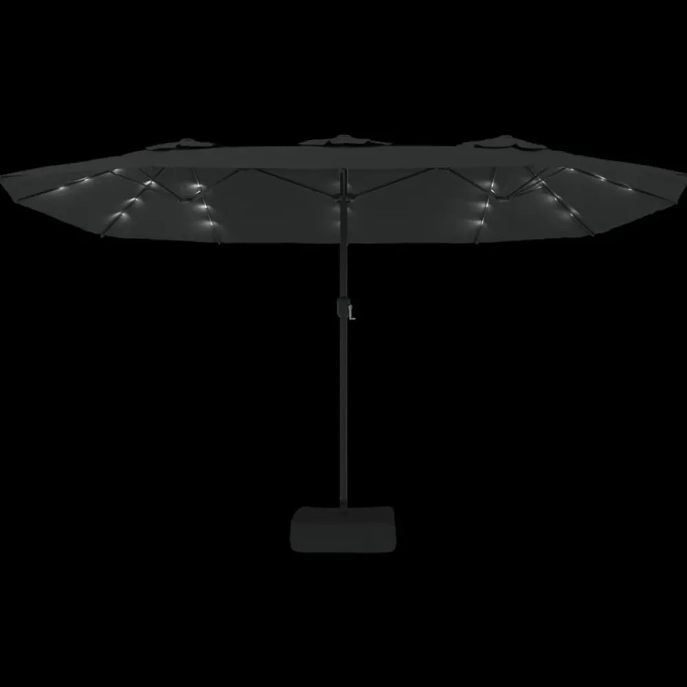 Maison Exclusive - Parasol de jardin à double tête avec led noir 449x265 cm Discount
