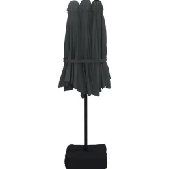 Maison Exclusive - Parasol de jardin à double tête avec led noir 449x265 cm Discount