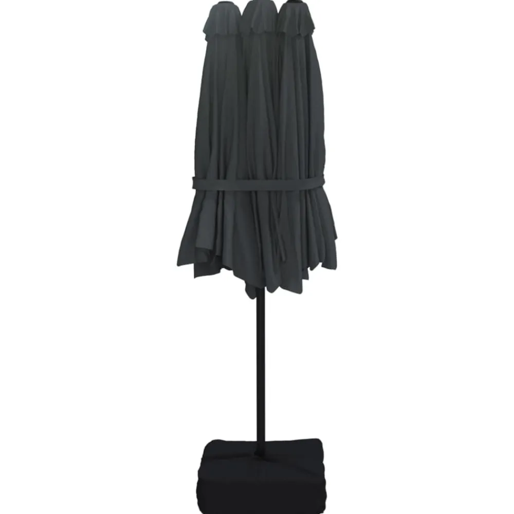 Maison Exclusive - Parasol de jardin à double tête avec led noir 449x265 cm Discount