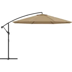 Maison Exclusive - Parasol de jardin en porte-à-faux et poteau en aluminium taupe Discount