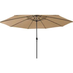 Maison Exclusive Parasols, Voiles D’Ombrage | - Parasol de jardin avec lumières led et mât en métal 400cm taupe