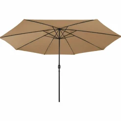 Maison Exclusive Parasols, Voiles D’Ombrage | - Parasol de jardin avec lumières led et mât en métal 400cm taupe