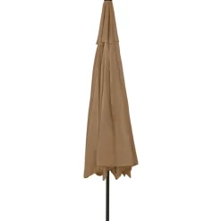 Maison Exclusive Parasols, Voiles D’Ombrage | - Parasol de jardin avec lumières led et mât en métal 400cm taupe