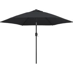 Maison Exclusive - Parasol d'extérieur avec lumières led et mât en acier noir Best