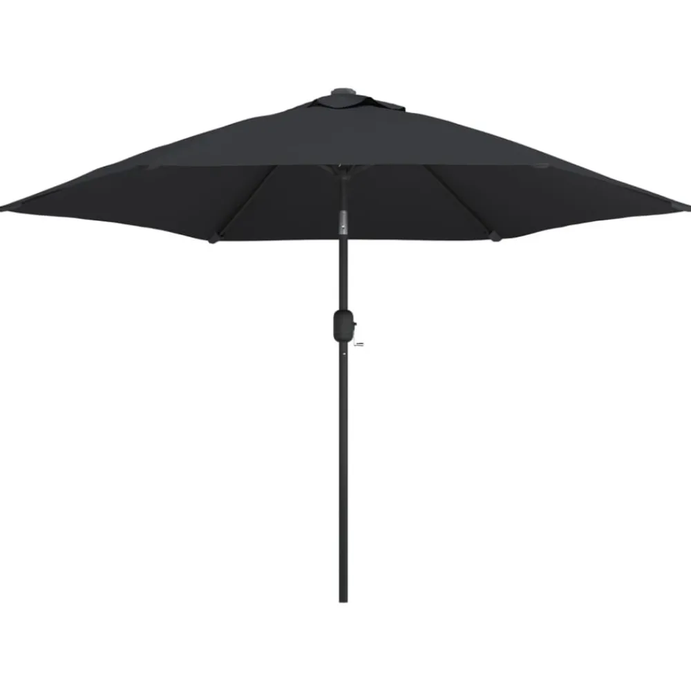 Maison Exclusive - Parasol d'extérieur avec lumières led et mât en acier noir Best