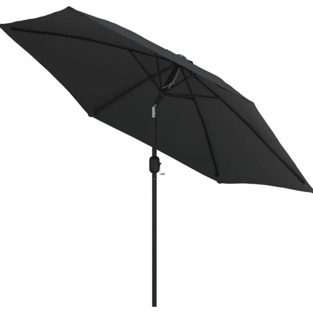 Maison Exclusive - Parasol d'extérieur avec lumières led et mât en acier noir Best