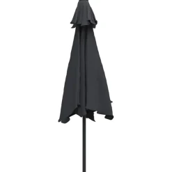 Maison Exclusive - Parasol d'extérieur avec lumières led et mât en acier noir Best