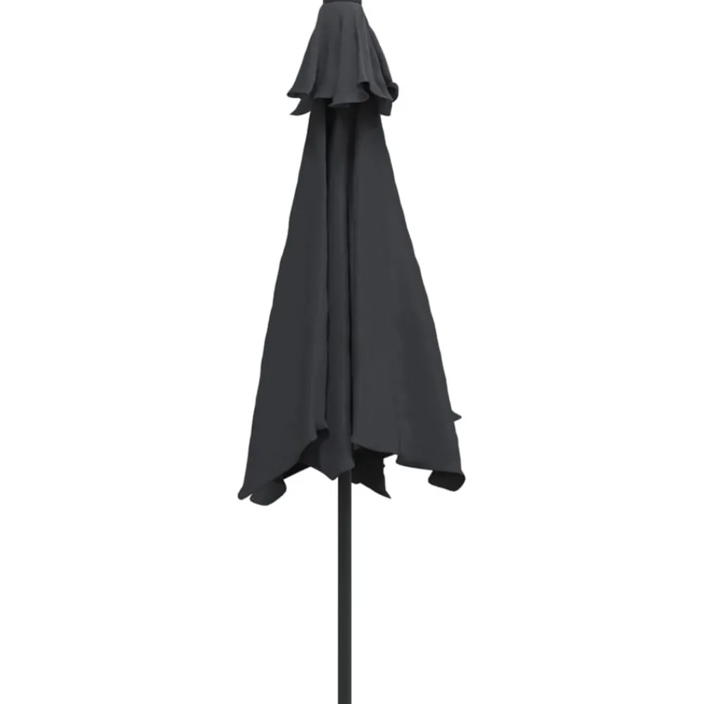 Maison Exclusive - Parasol d'extérieur avec lumières led et mât en acier noir Best