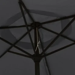 Maison Exclusive - Parasol d'extérieur avec lumières led et mât en acier noir Best